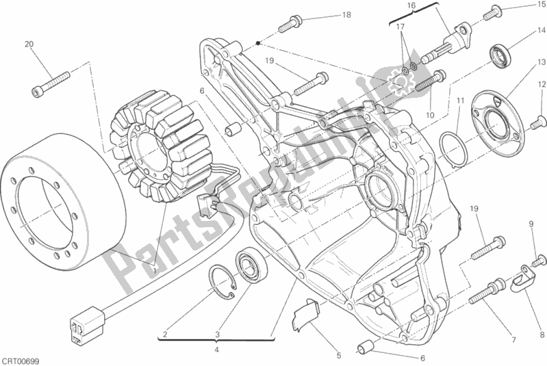 Alle onderdelen voor de Generator Deksel van de Ducati Scrambler Flat Track Thailand USA 803 2018